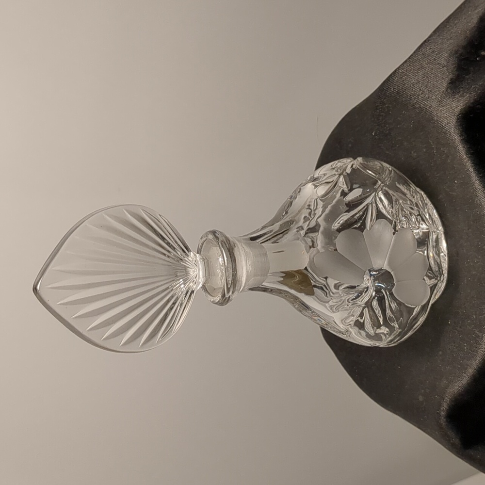 Crystal Princess House EMPTY Perfume bottle w/stopper.Sticker attached. Like new